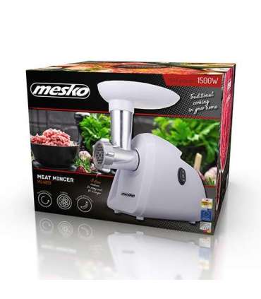 Mesko Meat mincer MS 4809 White 350 W Middle size sieve mince sieve poppy sieve plunger sausage filler