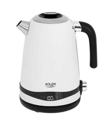 Adler Kettle AD 1295w Electric 2200 W 1.7 L Stainless steel 360° rotational base White