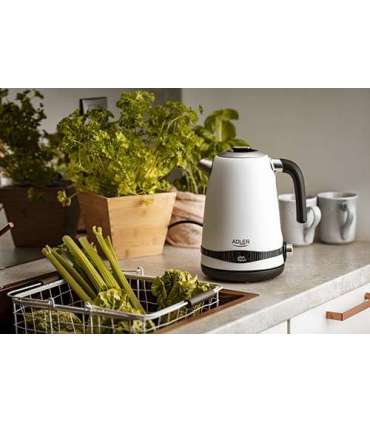 Adler Kettle AD 1295w Electric 2200 W 1.7 L Stainless steel 360° rotational base White