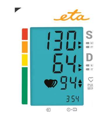 ETA Upper Arm Blood Pressure Monitor ETA229790000 Memory function Number of users 2 user(s)