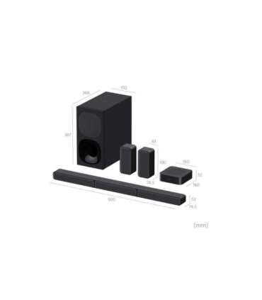 Sony HT-S40R 5.1ch Home Cinema Soundbar with Wireless Rear Speakers Black No USB port Wi-Fi Bluetooth |