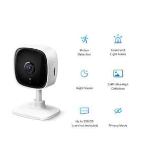 TP-LINK Home Security Wi-Fi Camera Tapo C110 Cube 3 MP 3.3mm/F/2.0 Privacy Mode, Sound and Light Alarm,