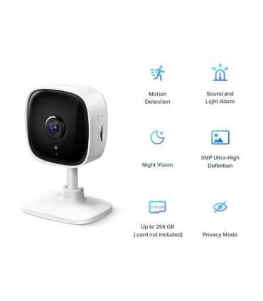TP-LINK Home Security Wi-Fi Camera Tapo C110 Cube 3 MP 3.3mm/F/2.0 Privacy Mode, Sound and Light Alarm,