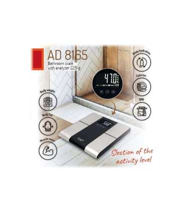 Adler Bathroom scale with analyzer AD 8165 Maximum weight (capacity) 225 kg Accuracy 100 g Body Mass Index