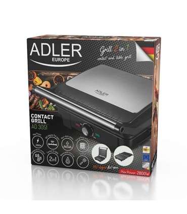 Adler Electric Grill XL AD 3051 Table 2800 W Black/Stainless steel