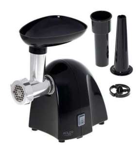 Adler Meat mincer AD 4811 Black 600 W Number of speeds 1 Throughput (kg/min) 1.8 3 replaceable sieves: 3mm