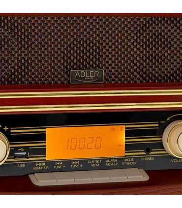 Adler Retro Radio AD 1187 Alarm function AUX in Wooden