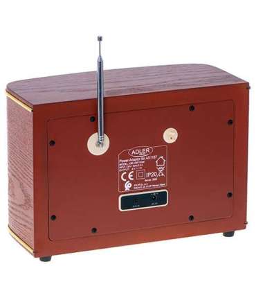 Adler Retro Radio AD 1187 Alarm function AUX in Wooden