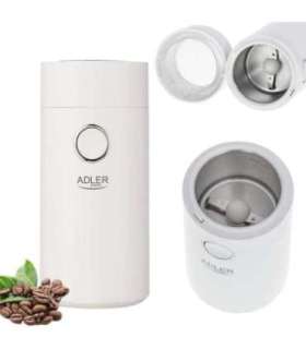 Adler Coffee grinder AD4446wg 150 W Coffee beans capacity 75 g Lid safety switch White