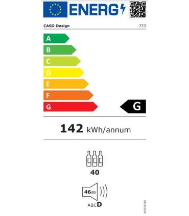 Caso Wine cooler WineChef Pro 40 Energy efficiency class G Showcase Free standing Bottles capacity 40
