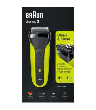 Braun Shaver 300s Operating time (max) 30 min Black/Green