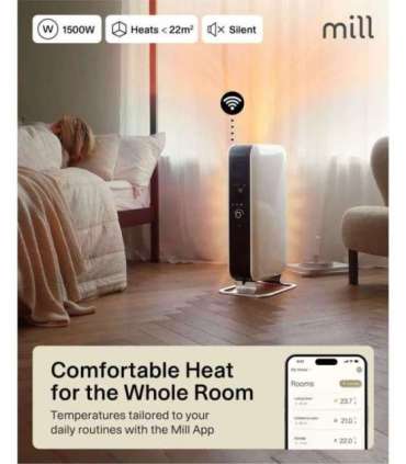 Mill Heater OIL1500WIFI3 GEN3 Oil Filled Radiator 1500 W Number of power levels 3 Suitable for rooms up to