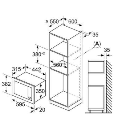 Bosch Microwave Oven BFL623MS3 Built-in 20 L 800 W Stainless steel
