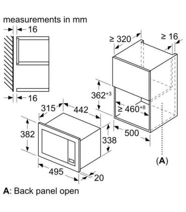 Bosch Microwave Oven BFL523MW3 Built-in 800 W White