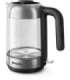 Philips Kettle HD9339/80 Electric 2200 W 1.7 L Stainless steel/Glass 360° rotational base Black/Silver