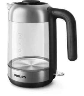 Philips Kettle HD9339/80 Electric 2200 W 1.7 L Stainless steel/Glass 360° rotational base Black/Silver