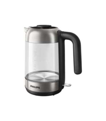 Philips Kettle HD9339/80 Electric 2200 W 1.7 L Stainless steel/Glass 360° rotational base Black/Silver
