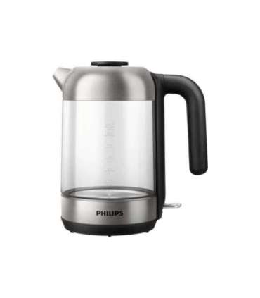 Philips Kettle HD9339/80 Electric 2200 W 1.7 L Stainless steel/Glass 360° rotational base Black/Silver