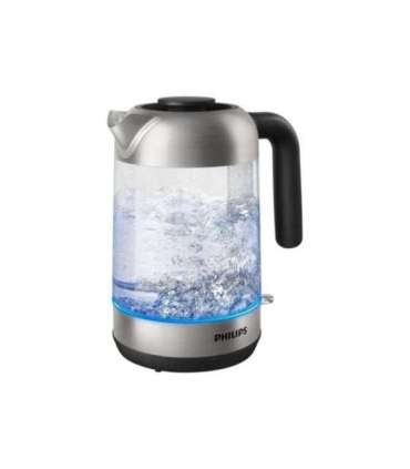 Philips Kettle HD9339/80 Electric 2200 W 1.7 L Stainless steel/Glass 360° rotational base Black/Silver
