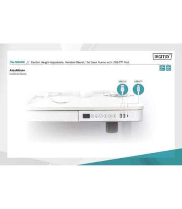 Electric Height Adjustable Desk 72 - 121 cm Maximum load weight 50 kg Metal White