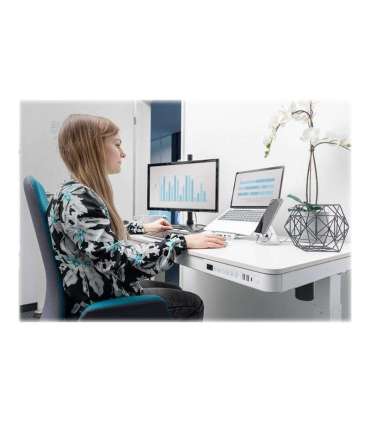 Electric Height Adjustable Desk 72 - 121 cm Maximum load weight 50 kg Metal White