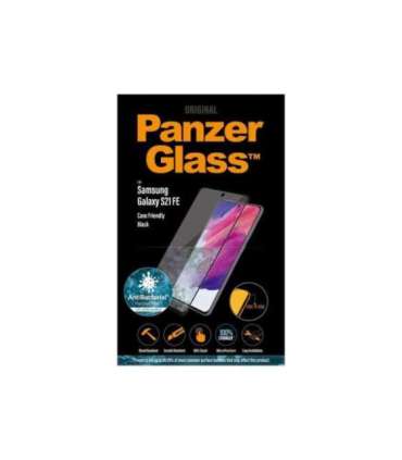 PanzerGlass Samsng Galaxy S21 FE CF Hybrid glass Black Antibacterial Works with in-screen fingerprint reader