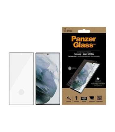 PanzerGlass Samsung Galaxy S22 Ultra Tempered glass Black Case friendly. Compatible with ultrasonic