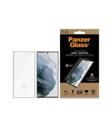 PanzerGlass Samsung Galaxy S22 Ultra Tempered glass Black Case friendly. Compatible with ultrasonic
