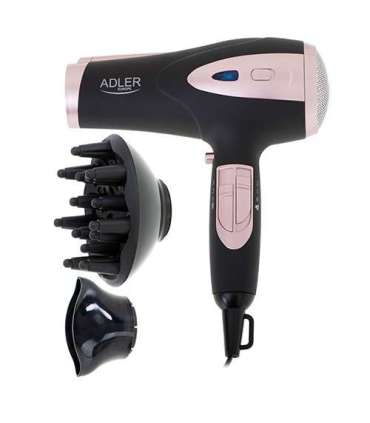 Adler Hair Dryer AD 2248b ION 2200 W Number of temperature settings 3 Ionic function Diffuser nozzle |