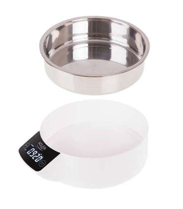 Adler Kitchen scale with a bowl AD 3166 Maximum weight (capacity) 5 kg Graduation 1 g Display type LCD White