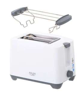 Adler Toaster AD 3216 Power 750 W Number of slots 2 Housing material Plastic White