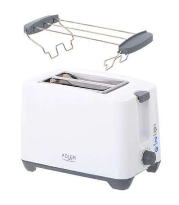 Adler Toaster AD 3216 Power 750 W Number of slots 2 Housing material Plastic White
