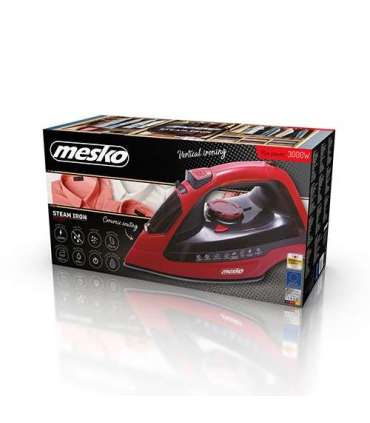 Mesko Iron MS 5031 Steam Iron 2400 W Continuous steam 40 g/min Steam boost performance 70 g/min Red/Black