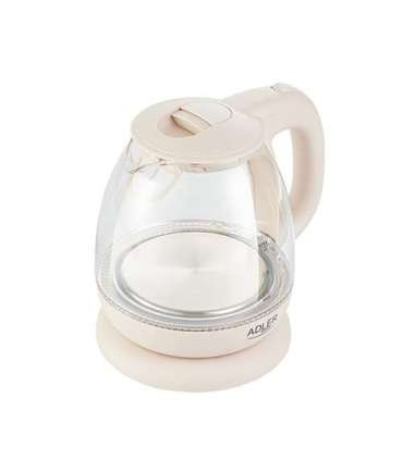 Adler Kettle AD 1283C Electric 900 W 1 L Glass/Stainless steel 360° rotational base Cream