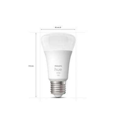 Hue W Starter Kit 9,5W A60 E27, 3pcs, Bridge, Switch E27 9.5 W Warm White 2700K Bluetooth and Zigbee