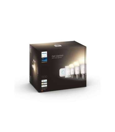 Hue W Starter Kit 9,5W A60 E27, 3pcs, Bridge, Switch E27 9.5 W Warm White 2700K Bluetooth and Zigbee