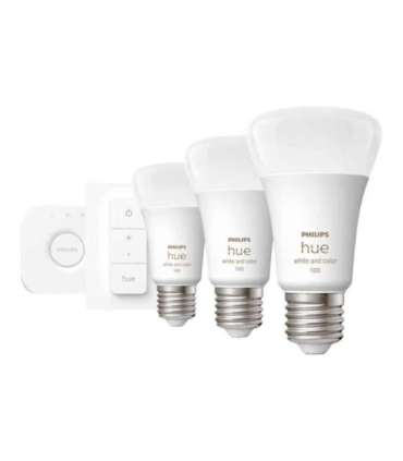 Hue WCA Starter Kit 9W A60 E27, 3pcs, Bridge, Switch E27 9 W RGBW 2000-6500K Bluetooth and Zigbee