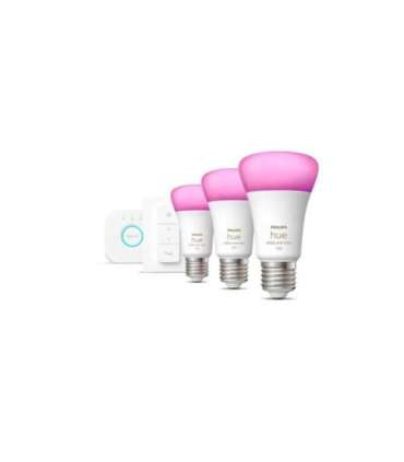 Hue WCA Starter Kit 9W A60 E27, 3pcs, Bridge, Switch E27 9 W RGBW 2000-6500K Bluetooth and Zigbee
