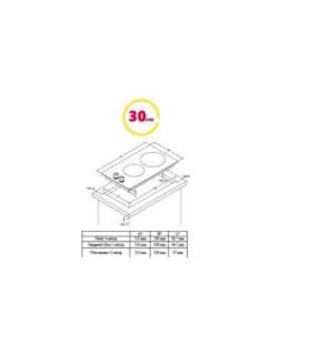 Simfer Hob H3.201.TGRSP Gas on glass Number of burners/cooking zones 2 Rotary knobs Black