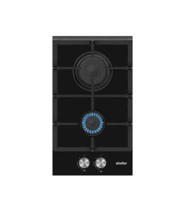Simfer Hob H3.201.TGRSP Gas on glass Number of burners/cooking zones 2 Rotary knobs Black