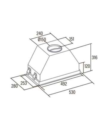 CATA Hood GCX 53 SD Canopy Energy efficiency class A Width 53 cm 750 m³/h Touch Control LED Stainless
