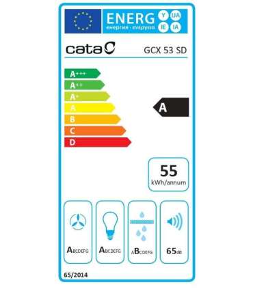 CATA Hood GCX 53 SD Canopy Energy efficiency class A Width 53 cm 750 m³/h Touch Control LED Stainless