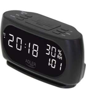 Adler Clock with Thermometer AD 1186 Black