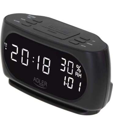 Adler Clock with Thermometer AD 1186 Black