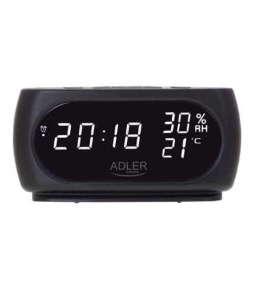 Adler Clock with Thermometer AD 1186 Black