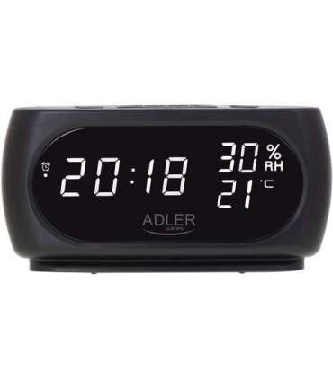 Adler Clock with Thermometer AD 1186 Black