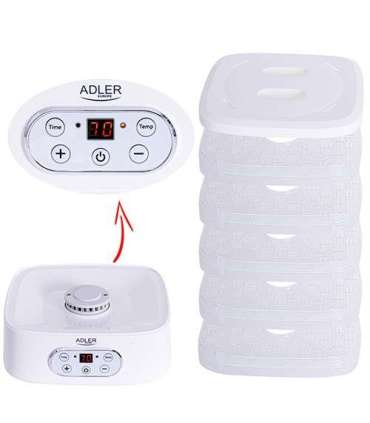 Adler Food Dehydrator AD 6658 Power 230 W Number of trays 5 Temperature control Integrated timer White