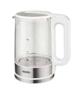 Mesko Kettle MS 1301w Electric 1850 W 1.7 L Glass/Stainless steel 360° rotational base White