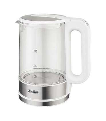 Mesko Kettle MS 1301w Electric 1850 W 1.7 L Glass/Stainless steel 360° rotational base White