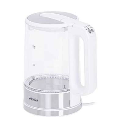 Mesko Kettle MS 1301w Electric 1850 W 1.7 L Glass/Stainless steel 360° rotational base White